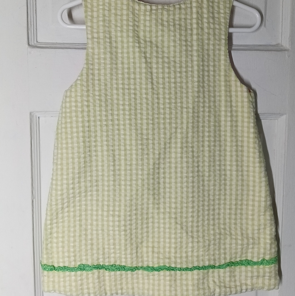 Kids' Bailey Boys Applique Eggs Chicks Easter Green and Pink Sleeveless Dress 2T - Picture 3 of 7